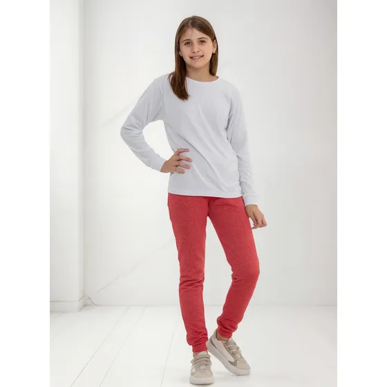 Calça Juvenil Menina Moletom Com Bolso E Punho 3151-c1