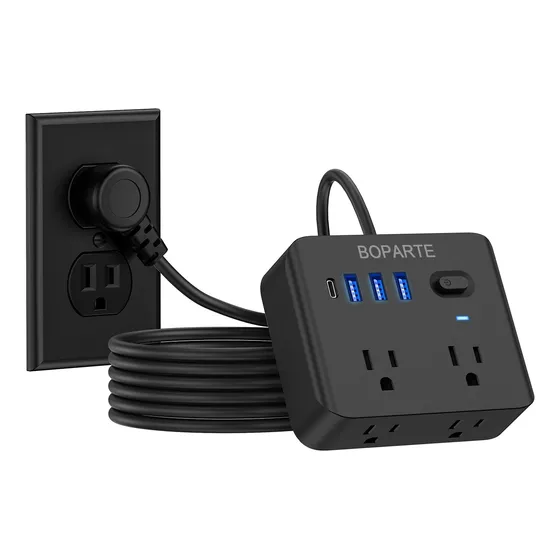 Regleta Cargador Multicontactos Con 4 Tomas, 3 Usb, 1 Tipo C