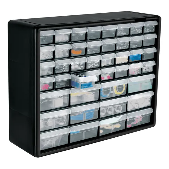 Organizador Con 44 Gavetas, Truper 102642 Color Negro