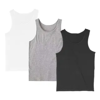 Kit 3 Regatas Masculina Camiseta Lisa BĂĄsica AlgodĂŁo Kit 3 Regatas Masculina Camiseta Lisa BĂĄsica AlgodĂŁo