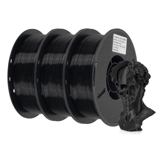 3kg/lote Kingroon Pla Filamento Para Impresora 3d 1.75mm Color Negro