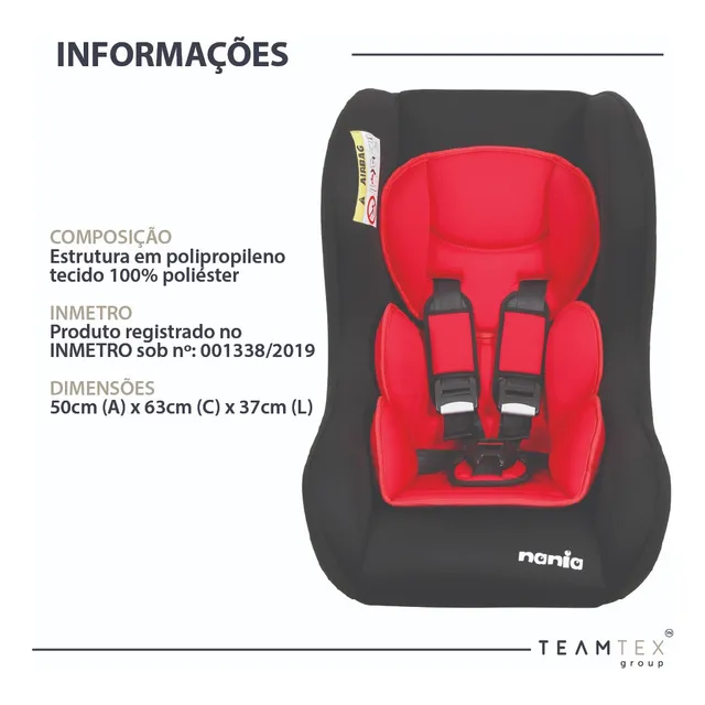 Cadeira Infantil Para Carro Nania Luxe AccĂšs Trio Rouge Cadeira Infantil Para Carro Nania Luxe AccĂšs Trio Rouge