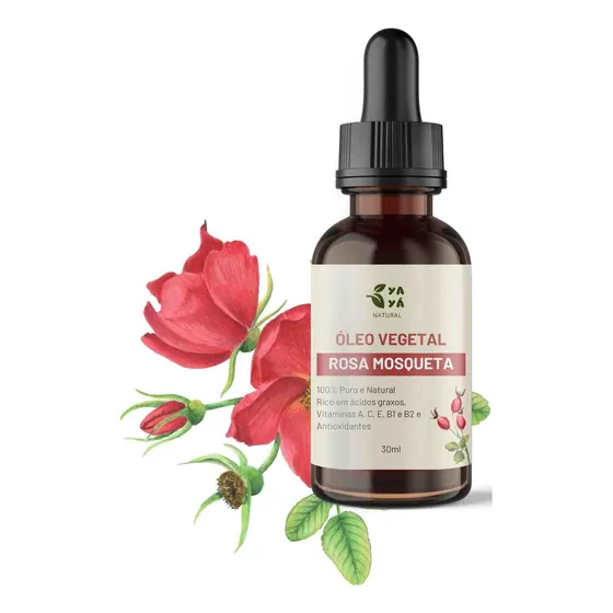 Óleo Clareador Rosa Mosqueta 100% Puro, 30ml - Yayá Natural