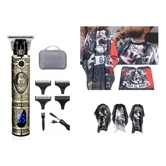 Patillera Barberia Peluqueria  Con Capa Y Estuche