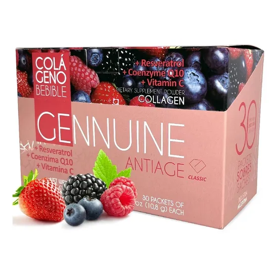 Gennuine Antiage Colageno Hidrolizado Classic 30 Sobres Sabor Frutos rojos