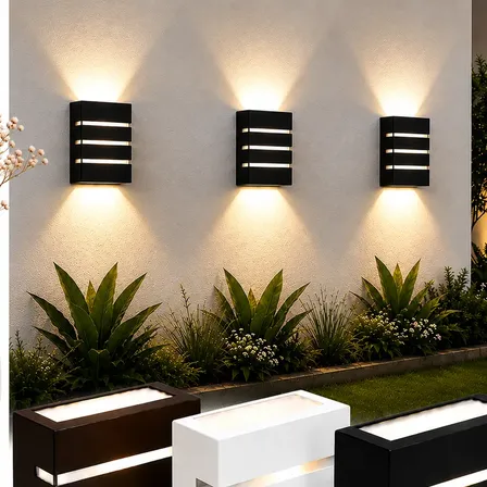 Kit 3 Arandela Luminaria Externa Interna Bivolt Parede Muro 127/220v Preto