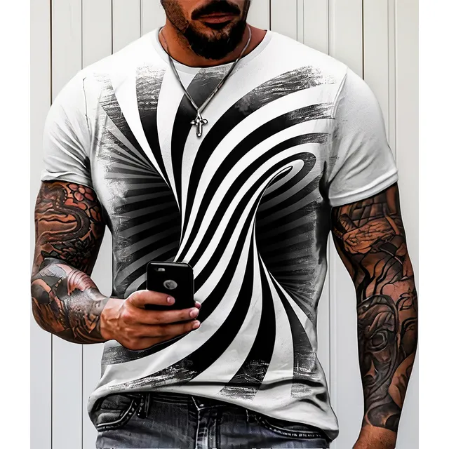 Camisa Camiseta Psicodelica Ilusão Ótica Listras