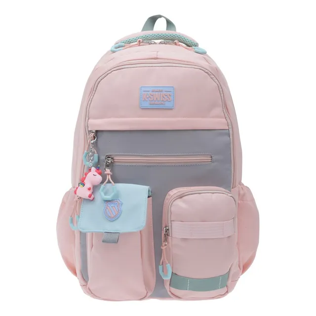 Mochila Escolar K-swiss Dakota Color Rosa Diseño de la tela Lisa
