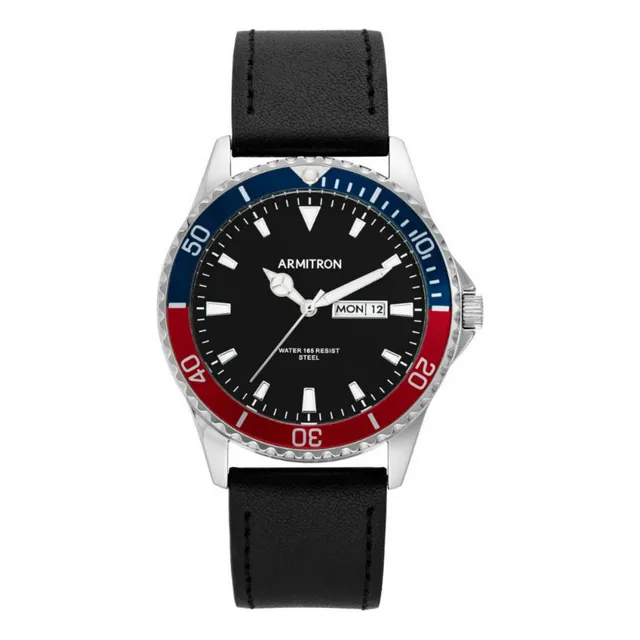 Reloj Armitron Dress Negro 205483bksvwm De Piel Hombre
