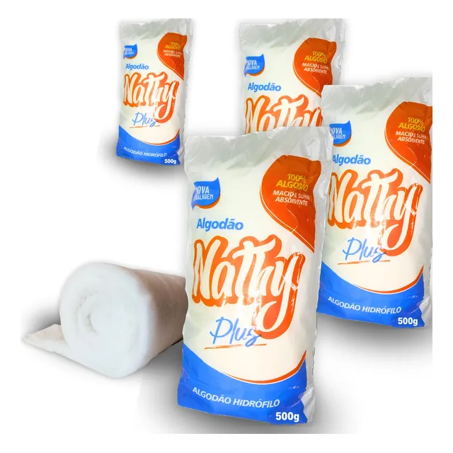 Algodão Rolo 500g Hidrófilo - 4 Unidades