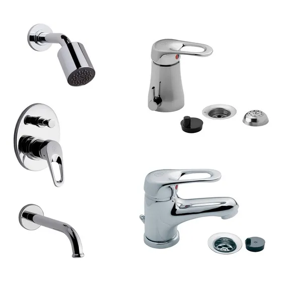 Juego Grifería Fv Arizona Ducha Embut Bidet Lavatorio Monoc