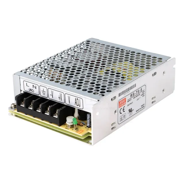 Fuente De Poder 12 Amp 5vdc In: 88-264vac Meanwell Rs-75-5