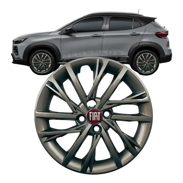 Jogo 4 Calotas Aro 14 Fiat Pulse Argo Cronos Palio Grafite