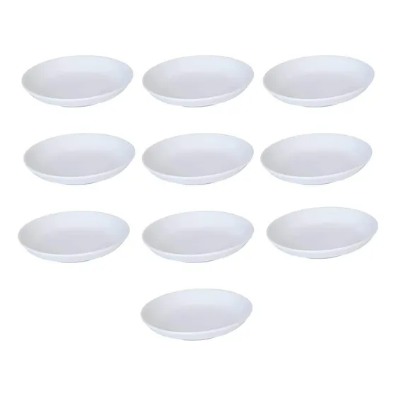 Plato Salsa Soja Plastico Melamina Blanco 10 3.5 