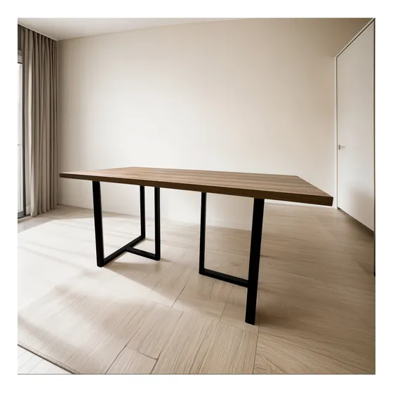 Mesa De Living Comedor Moderna Melamina 140x70 Black&wood 