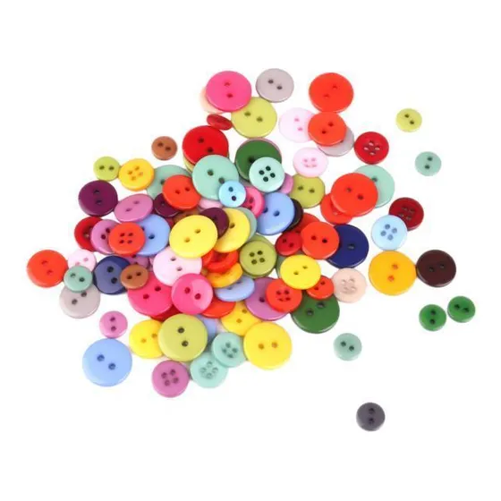 6 X 100pcs Sortidos Botões Com 2 Furos Para Scrapbooking De