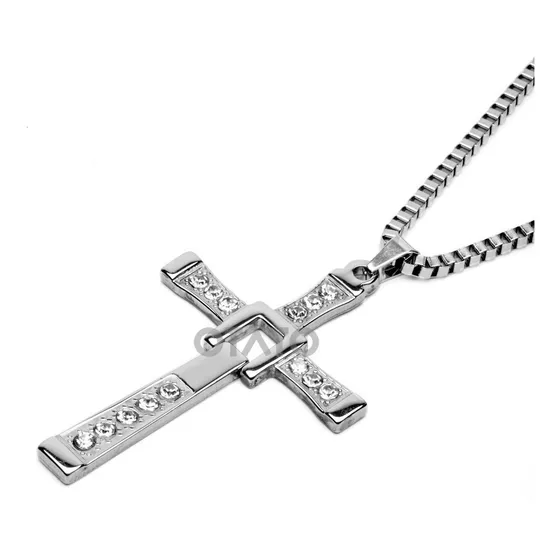 Collar Hombre Collar Cruz Toretto Cadena Hombre Dije Acero