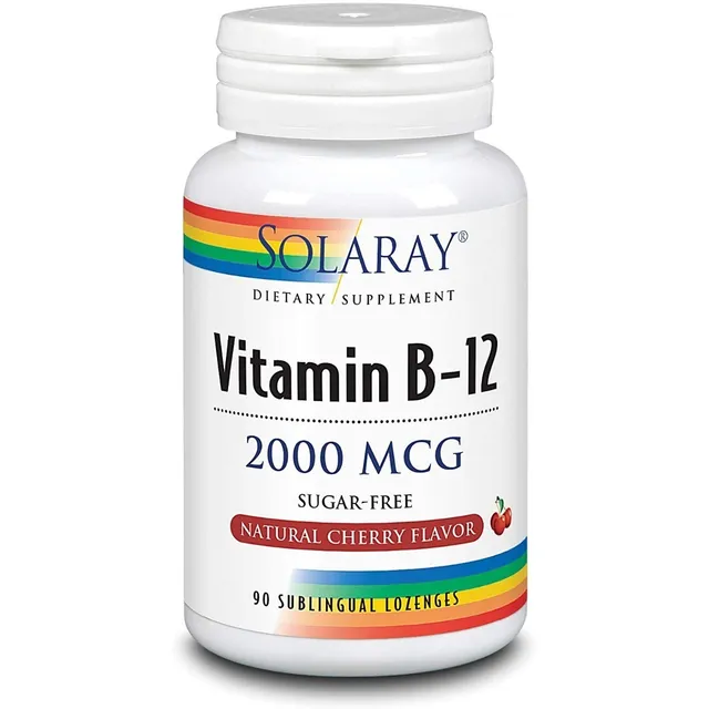 Vitamina B-12 2000 Mcg Solaray 90 Pastillas Sublingual