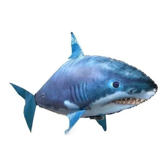 Tiburón A Control Volador Inflable Realista Juguete Niños Rc Color Marshall Blue