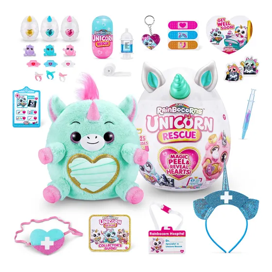 Zuru Rainbocorns Unicorn Rescue Surprise Peluche Sorpresa Color Verde