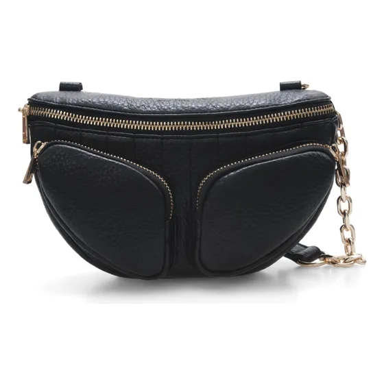Sue Bandolera Mujer Lady Stork Color Negro Diseño De La Tela Lisa