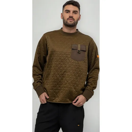 Poleron Casual Hombre Caterpillar  Operation Freeze Verde