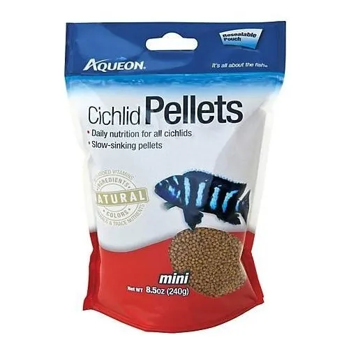 Alimento Peces Ciclidos Mini Pellets Aqueon 241 Grs
