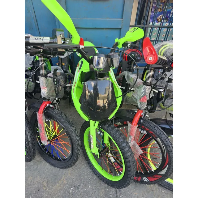 Bicicleta Tipo Moto Rin #16  Para Niños Con Luces