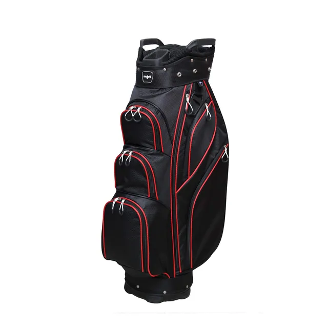 Majek Premium Bolsa Golf Para Hombre Color Negro Ribete Rojo