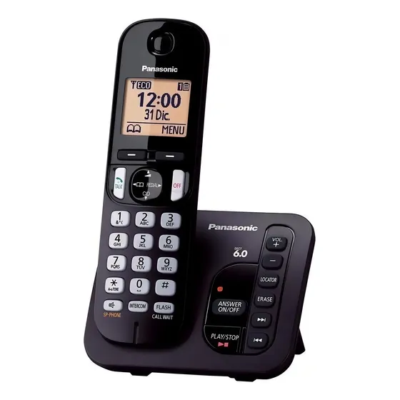 Teléfono Panasonic KX-TGC220N inalámbrico Color negro | Cuotas sin interés