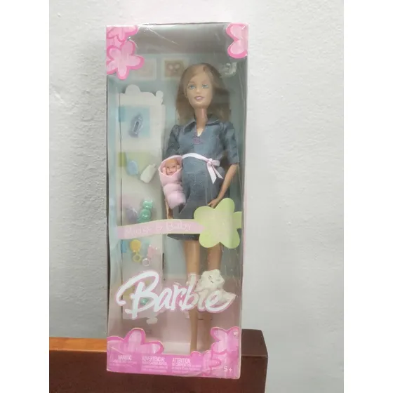 Hermosa Muñeca Barbie Embarazada Midge Y Bebe 2004