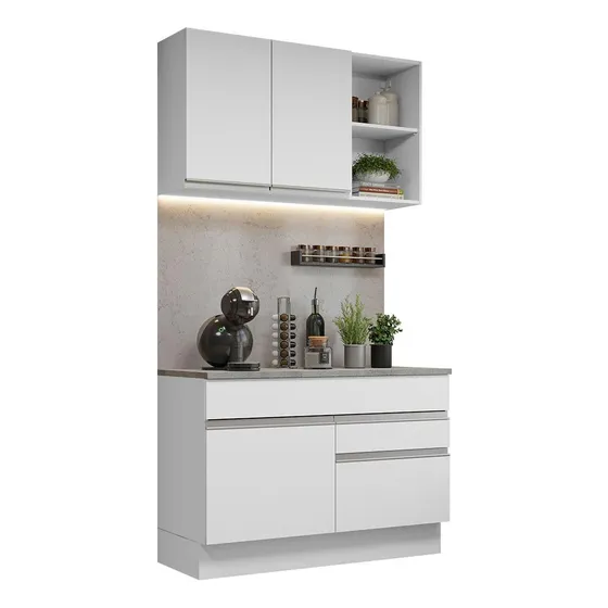 Cocina Integral Completa Modular Madesa Glamy 120cm 08 Blanco