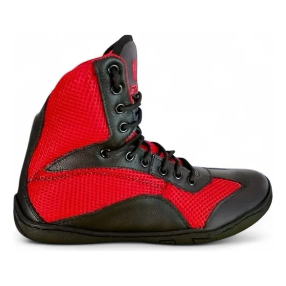 Sapatilha Boxe Sprawl Preta E Vermelha Bota Footwork