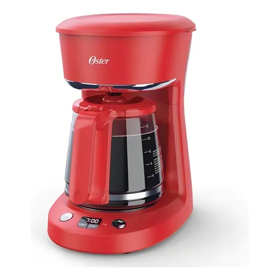 Cafetera Bvstdcp12r Oster De 12 Tazas Roja Con Auto Apagado