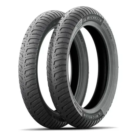 Pneu Michelin City Extra 80/100-18 + 90/90-18 Sem Câmara
