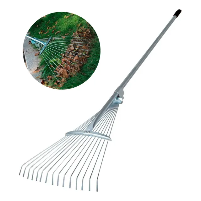 Vassoura Rastelo Ajustável Com Cabo 150cm Para Jardinagem