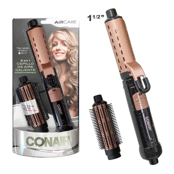 Cepillo Secadora Tenaza Y Voluminizador Aire Caliente Conair
