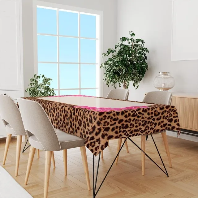 Toalha De Mesa Luxo 6 Lugares Tecido Estampado Retangular 
