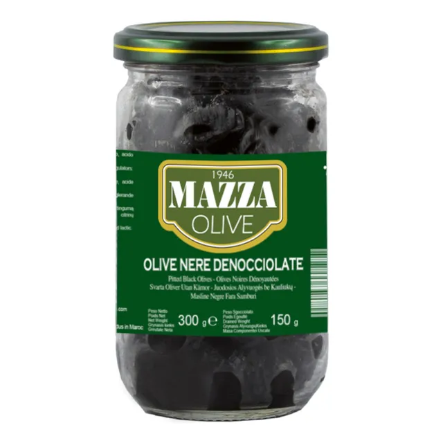 Aceitunas Negras Descarozadas Frasco Mazza 300 Ml