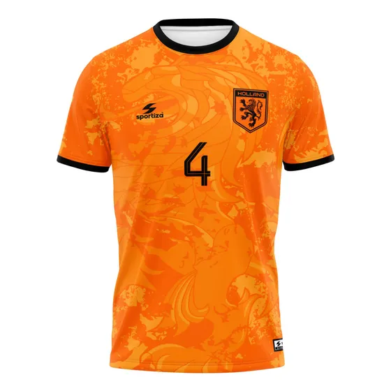 Camisa Holanda Van Dijk 4 Laranja