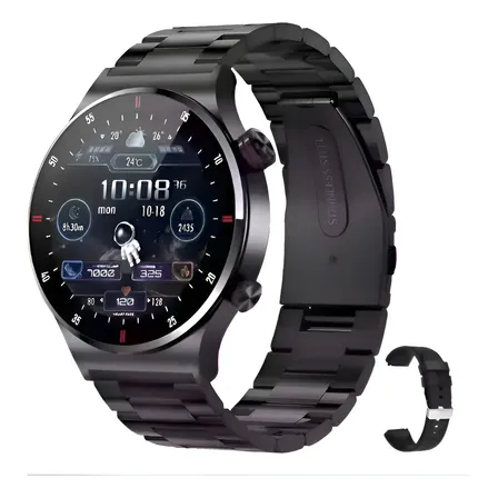 Smartwatch Lançamento Mede Pressão Arterial C/ Gps Masculino Preto