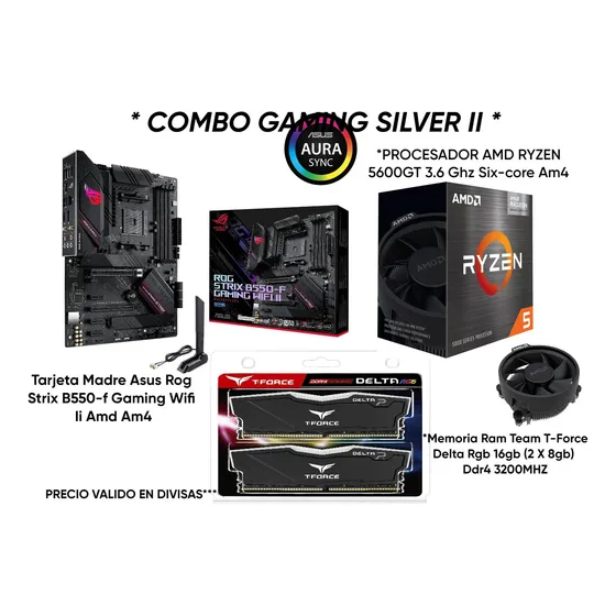 Combo Pc Amd Ryzen  5600gt + Tarjeta B550 + Ram 16gb Ddr4