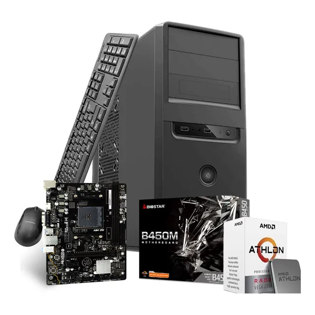 Pc Armada Amd Athlon 3000g Ssd 240 8gb Radeon Rx Vega + Kit