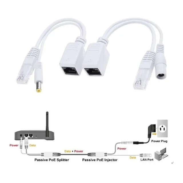 Adaptador Poe Pasivo Cable Inyector Y Divisor Para Camara Ip
