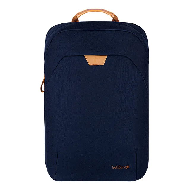 Backpack Techzone Porta Laptop Pet Reciclado Eco Hero Blue Color Azul Diseño de la tela Liso