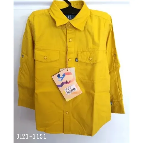Camisa Ke Niños Manga Larga Casual Cuello Americano