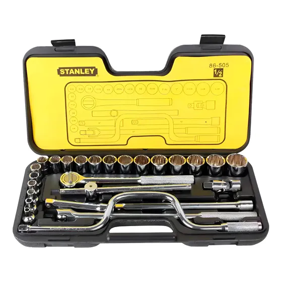Juego De Copas Cuadrante 1/2 1/4-1.1/4'' 27pz Stanley 86-505