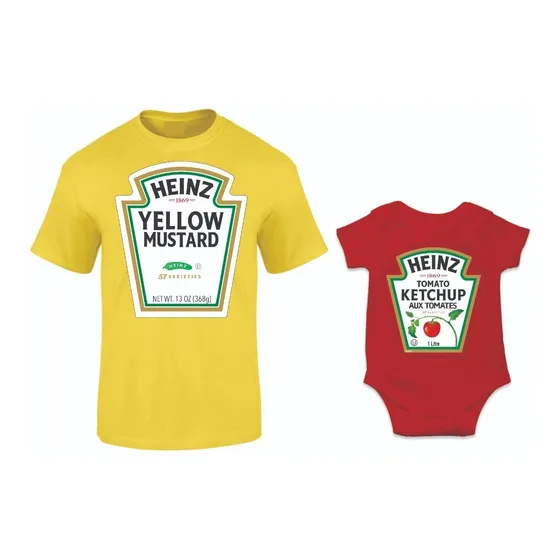 Camisetas Disfraz Papá  Mama Hijo Salsas Heinz