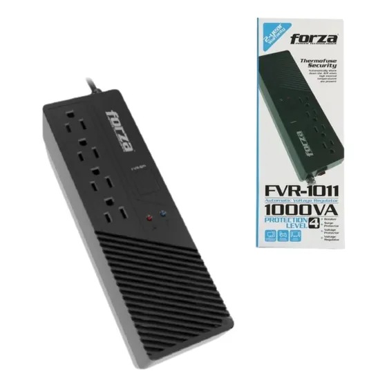Regulador De Voltaje 1000va/500w 110v 4 Tomas Forza