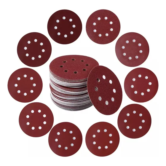 Lija Para Lijadora Orbital 5 PLG. 8 Huecos, Grano 40. Pack10